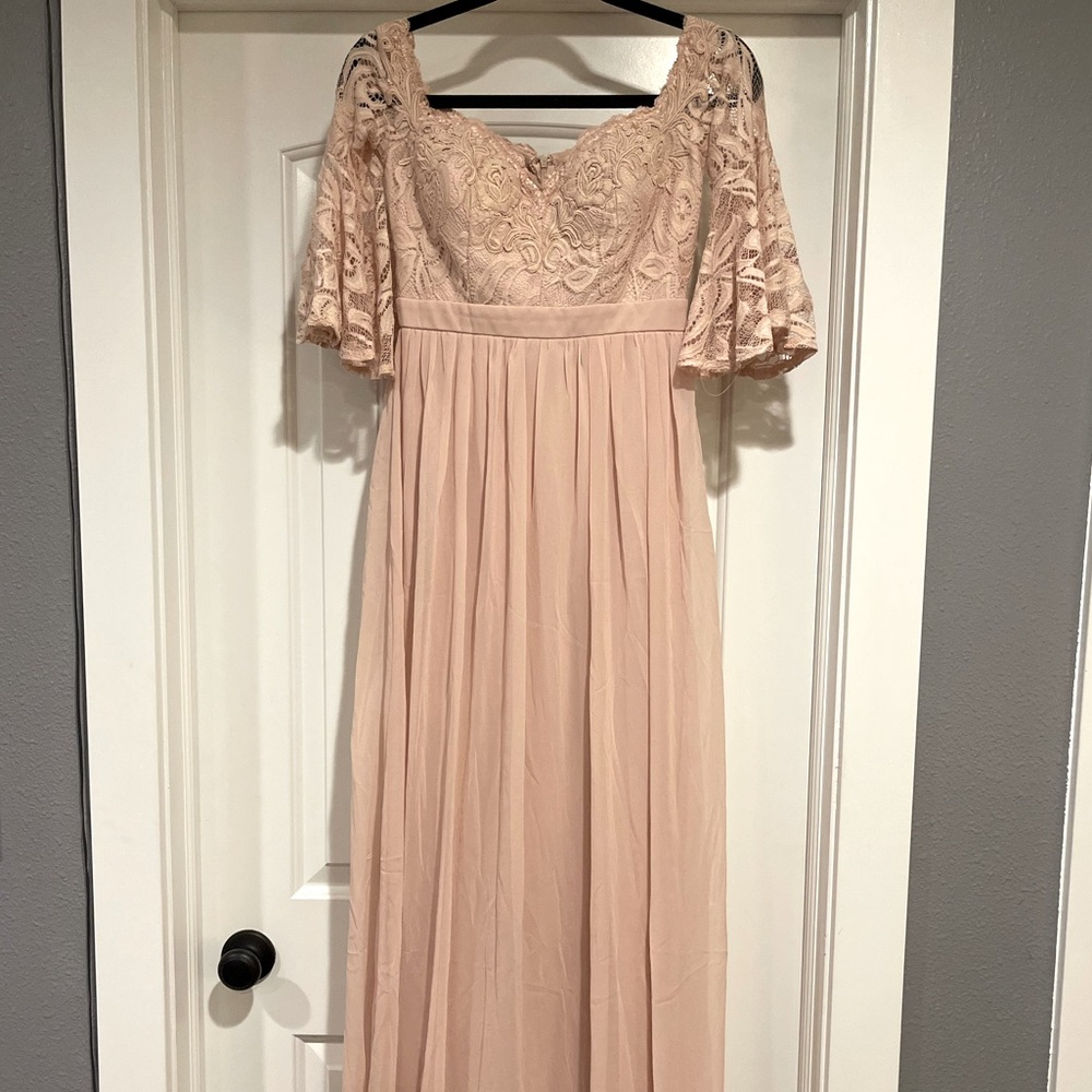 Brand New Light Pink Long Maternity Dress